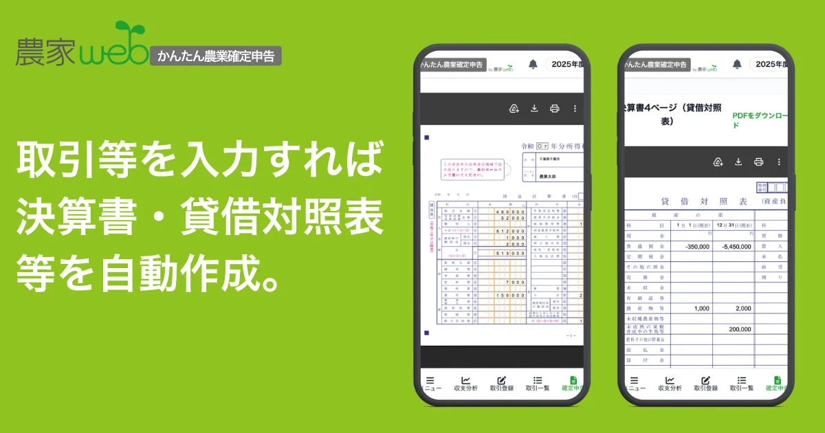 決算書・貸借対照表自動作成