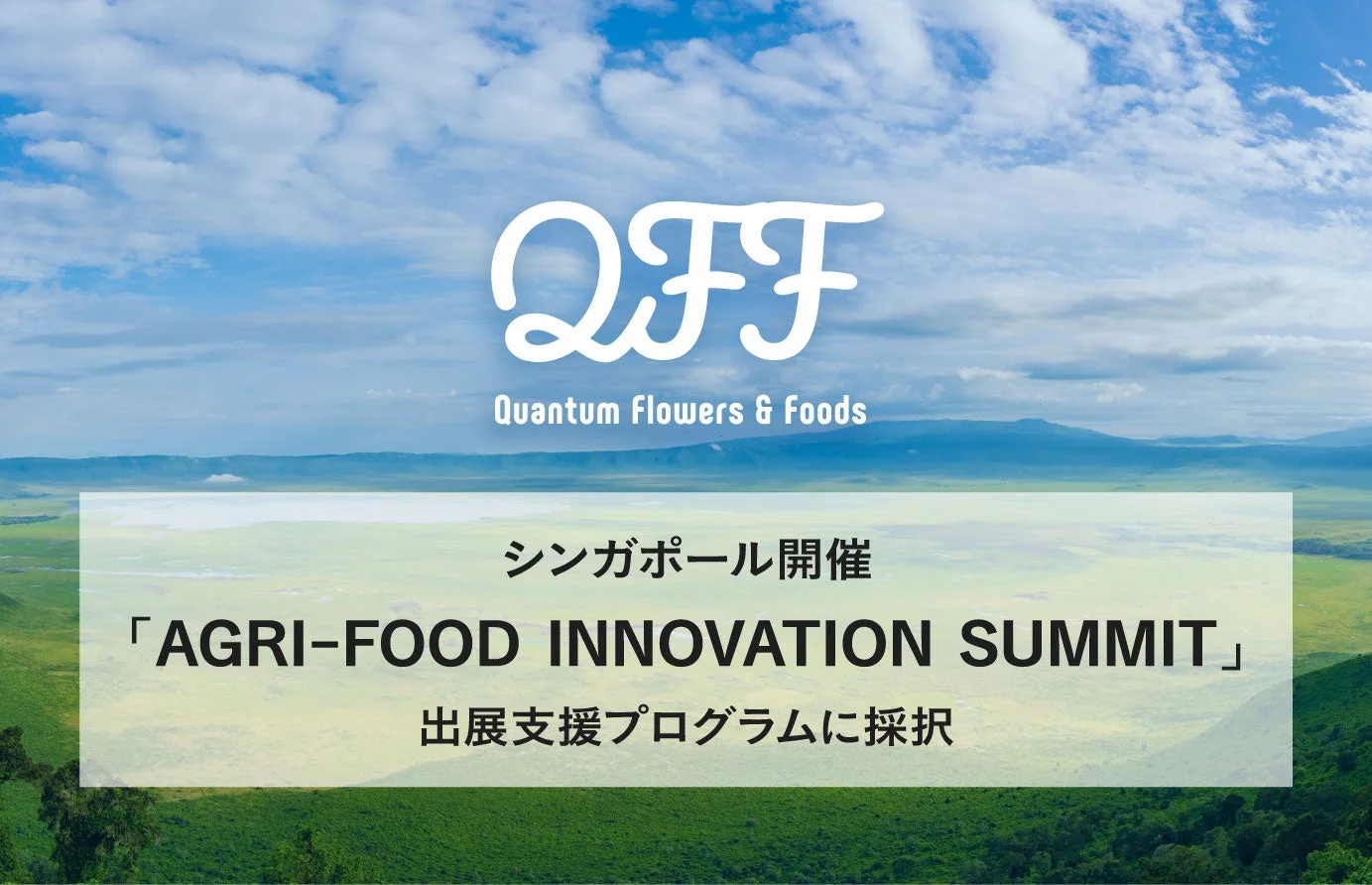 QFF Quantum Flowers & Foods シンガポール開催 「AGRI-FOOD INNOVATION SUMMIT」 出展支援プログラムに採択