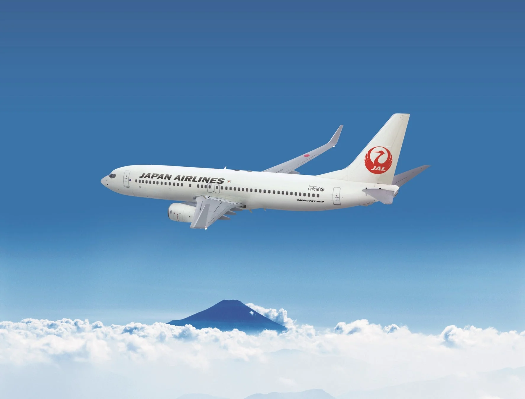 飛行機と富士山