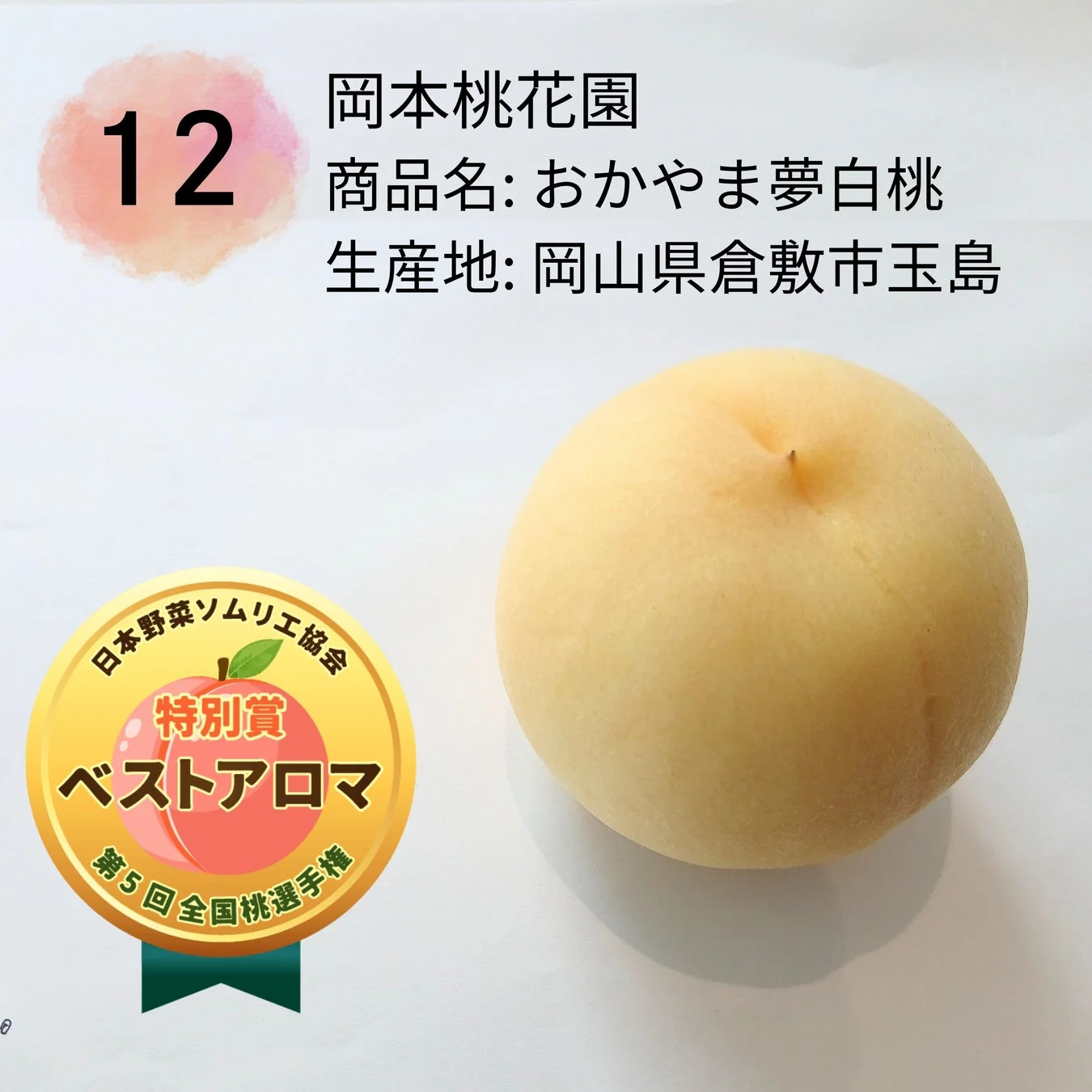 特別賞 ベストアロマ(おかやま夢白桃)