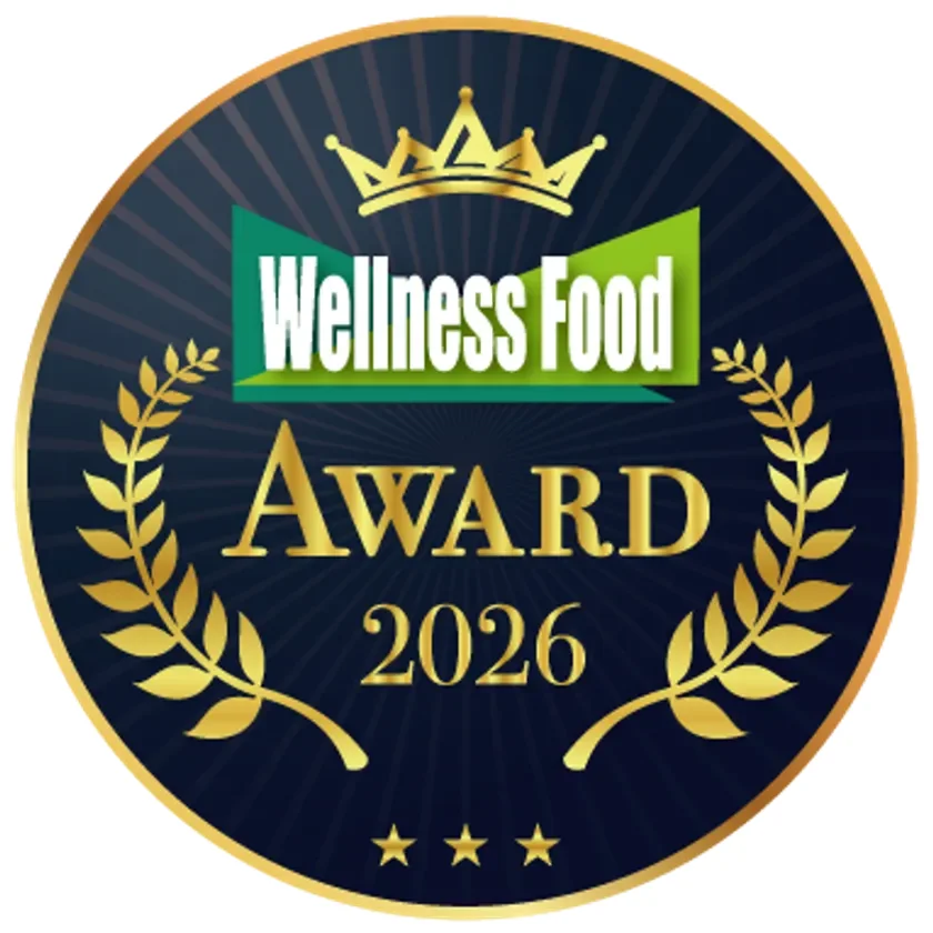 Wellness Food AWARD 2026の金色のバッジ