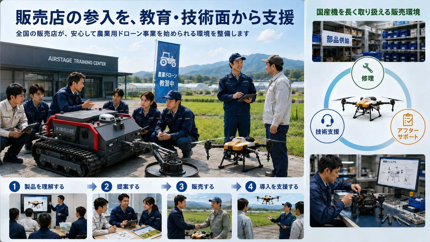 販売店の参入を教育・技術面から支援