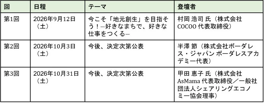 オープンセミナースケジュール