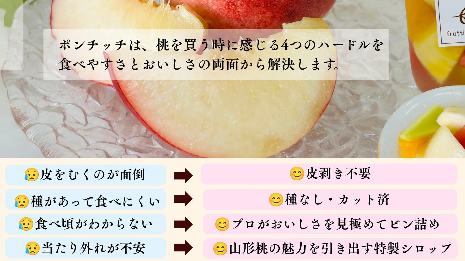 桃を食べる際の課題解決