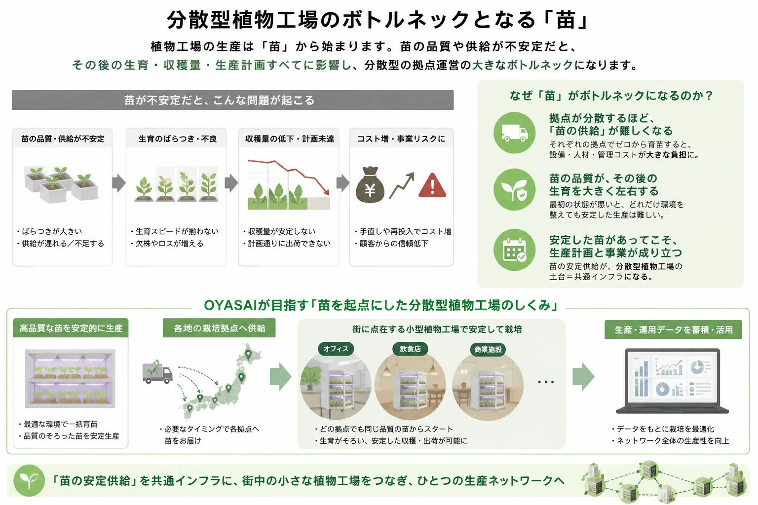 分散型植物工場における「苗」の不安定性がボトルネックとなる問題点を解説