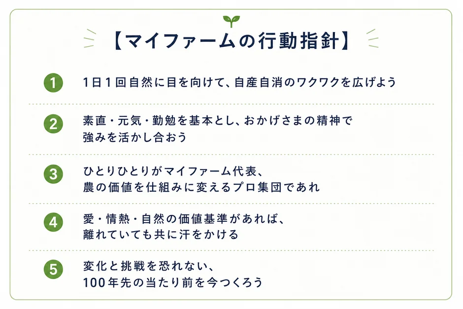 マイファームの行動指針