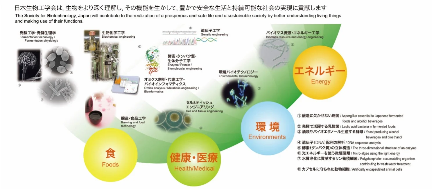 日本生物工学会の活動内容を示す図