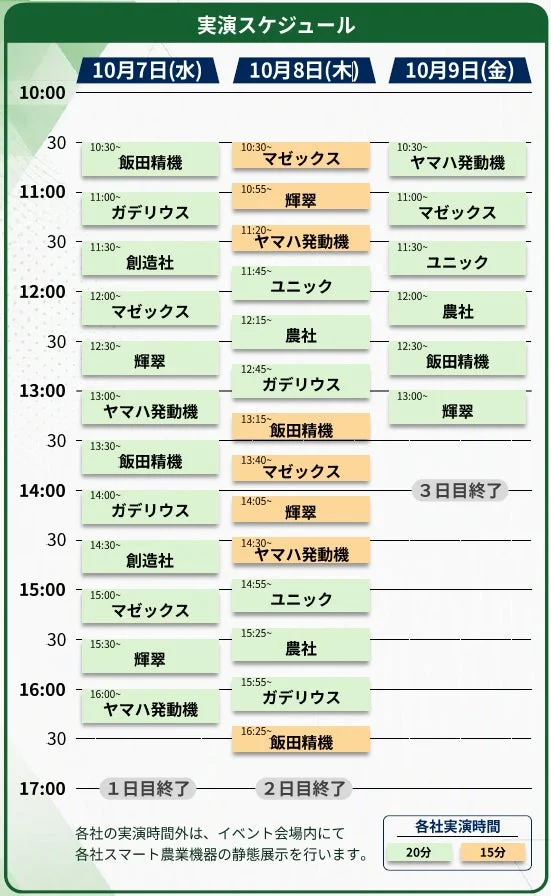 実演スケジュール