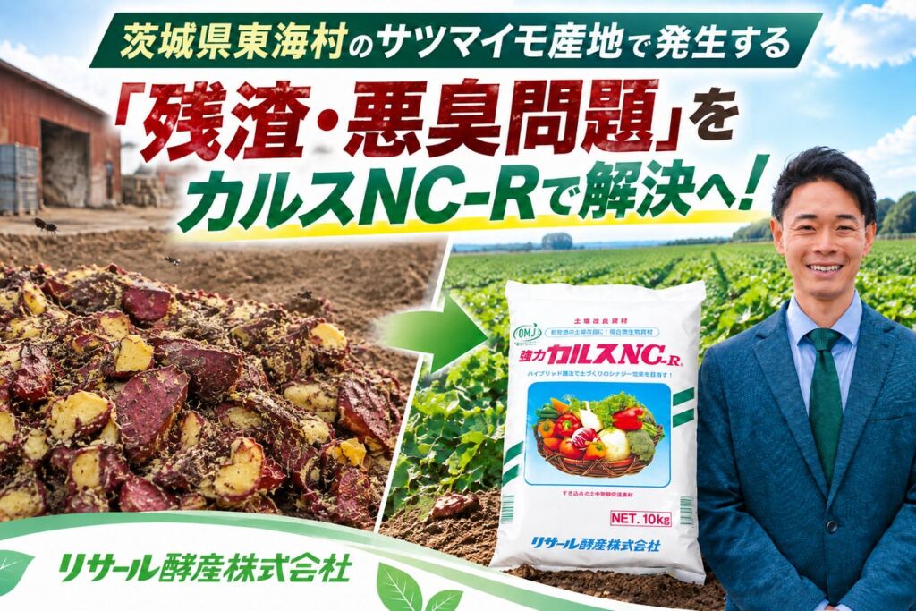 オーガニック農業のパイオニア・株式会社Tファームとの実証試験で、短期間で残渣の無臭化と分解に成功