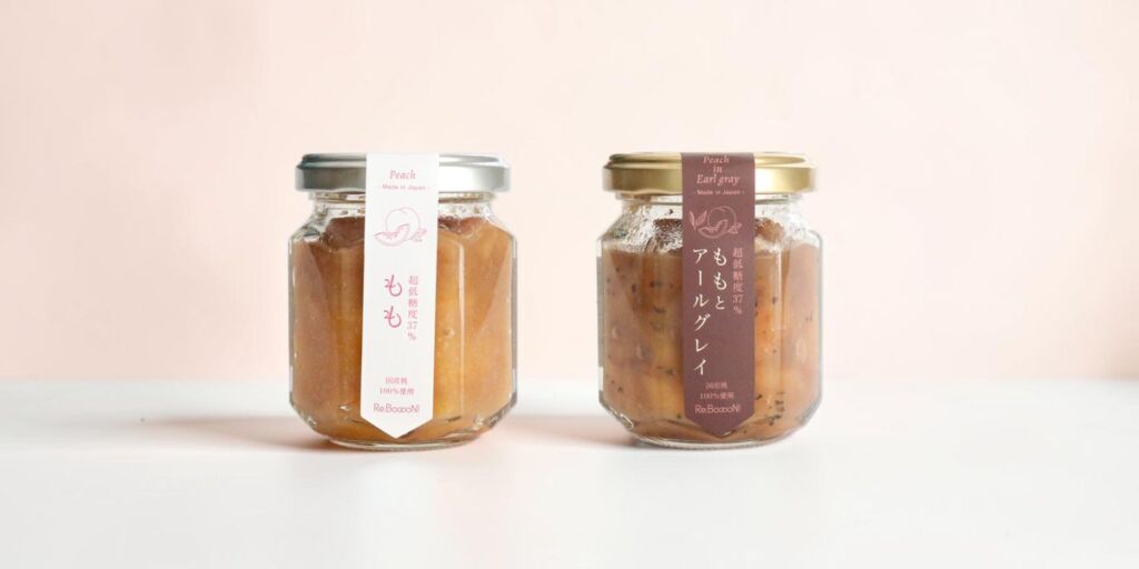 規格外の桃を果肉感たっぷりのジャムに Re.BooooN!が糖度37度の「もも」「ももとアールグレイ」を発売