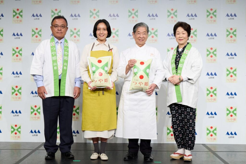 「つや姫」新CM発表会 菊乃井・村田吉弘さんと和田明日香さんが新米の出来栄えと家庭での炊き方を語る